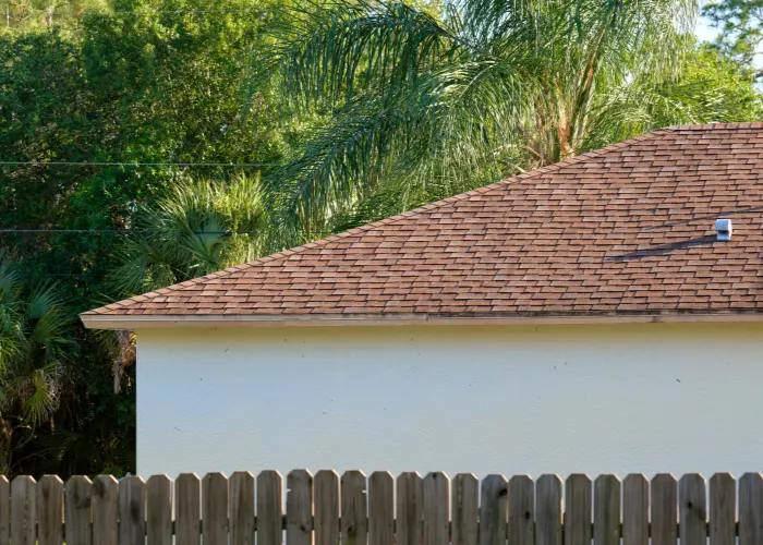 Asphalt shingle roof that has been repaired